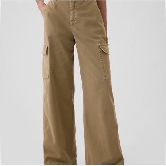 NWT Gap Women's  Baggy Cargo Khaki Pants Tan Cargo Pants Size 2 Petite - Picture 13 of 16